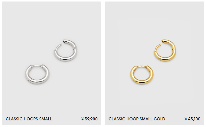 TOMWOODのClassic Hoops Smallのシルバーとゴールドの商品画像